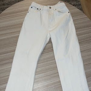 Zara Straight Leg White jeans